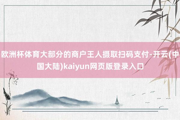 欧洲杯体育大部分的商户王人摄取扫码支付-开云(中国大陆)kaiyun网页版登录入口
