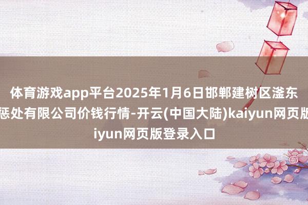 体育游戏app平台2025年1月6日邯郸建树区滏东当代农业惩处有限公司价钱行情-开云(中国大陆)kaiyun网页版登录入口