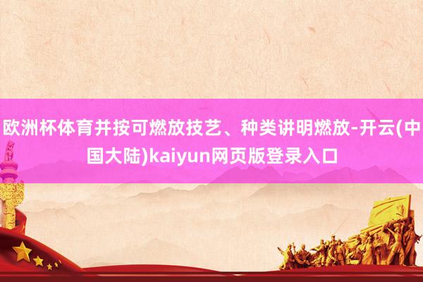 欧洲杯体育并按可燃放技艺、种类讲明燃放-开云(中国大陆)kaiyun网页版登录入口