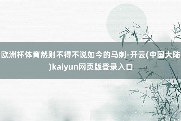 欧洲杯体育然则不得不说如今的马刺-开云(中国大陆)kaiyun网页版登录入口