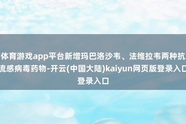 体育游戏app平台新增玛巴洛沙韦、法维拉韦两种抗流感病毒药物-开云(中国大陆)kaiyun网页版登录入口