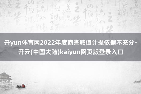 开yun体育网2022年度商誉减值计提依据不充分-开云(中国大陆)kaiyun网页版登录入口