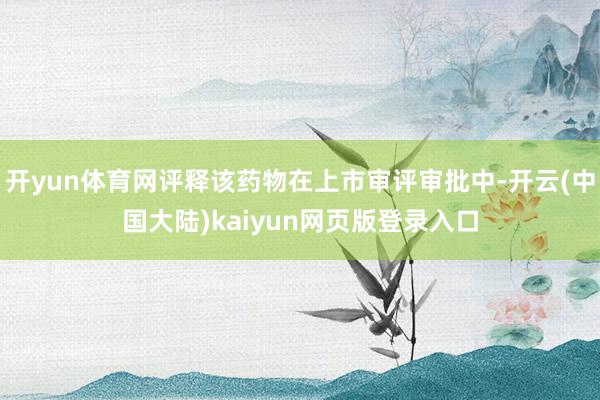 开yun体育网评释该药物在上市审评审批中-开云(中国大陆)kaiyun网页版登录入口
