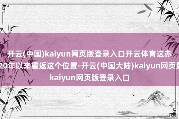 开云(中国)kaiyun网页版登录入口开云体育这亦然他从2020年以来重返这个位置-开云(中国大陆)kaiyun网页版登录入口